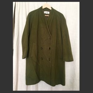 Vintage KORET wool olive green coat
